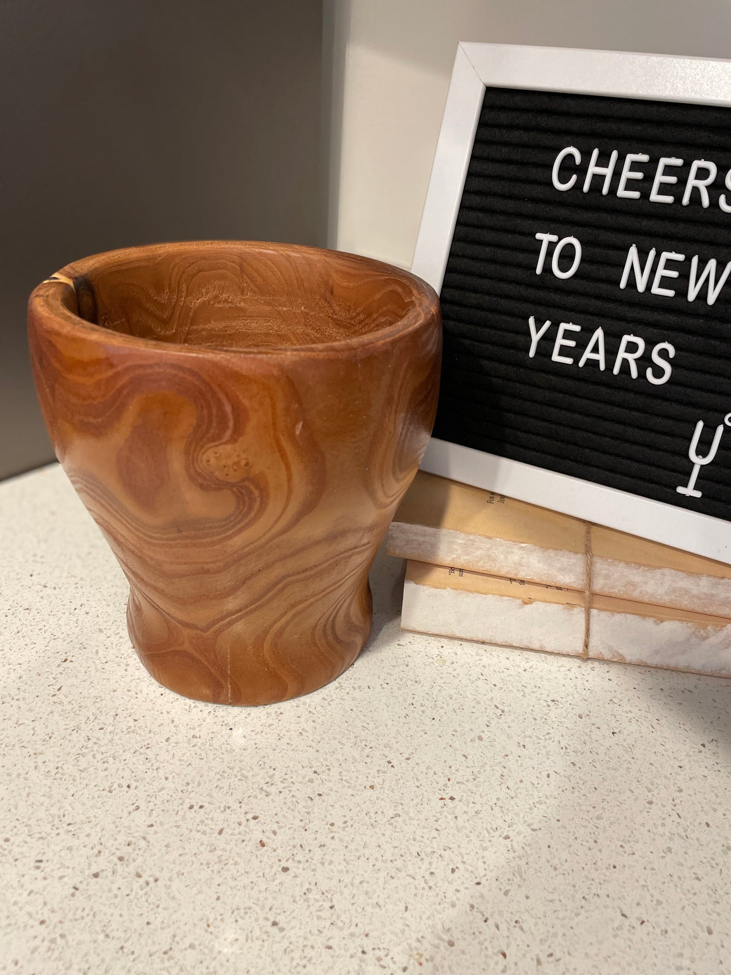 Handcrafted wood decorative bowl