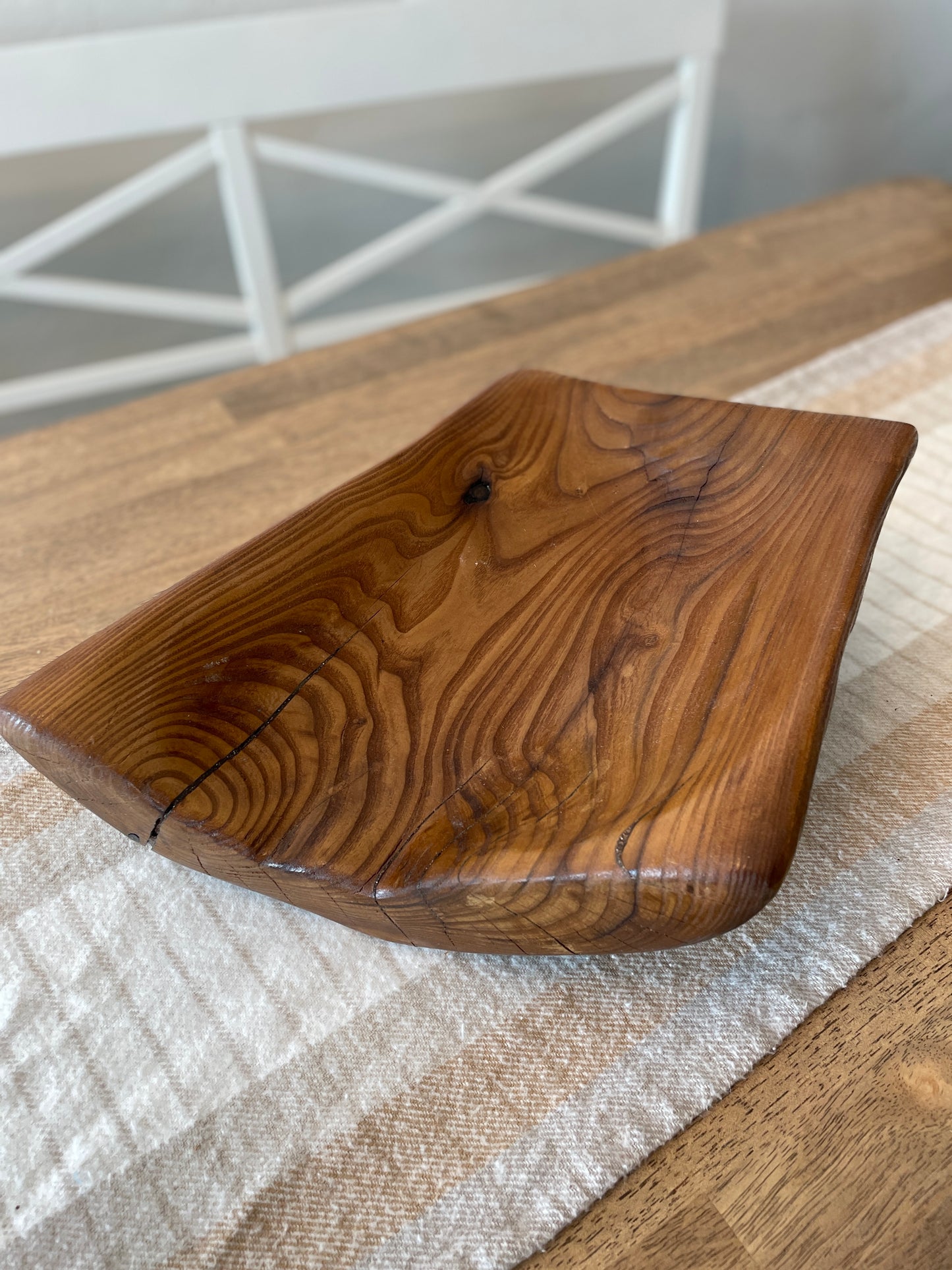 Handcrafted wood decorative bowl