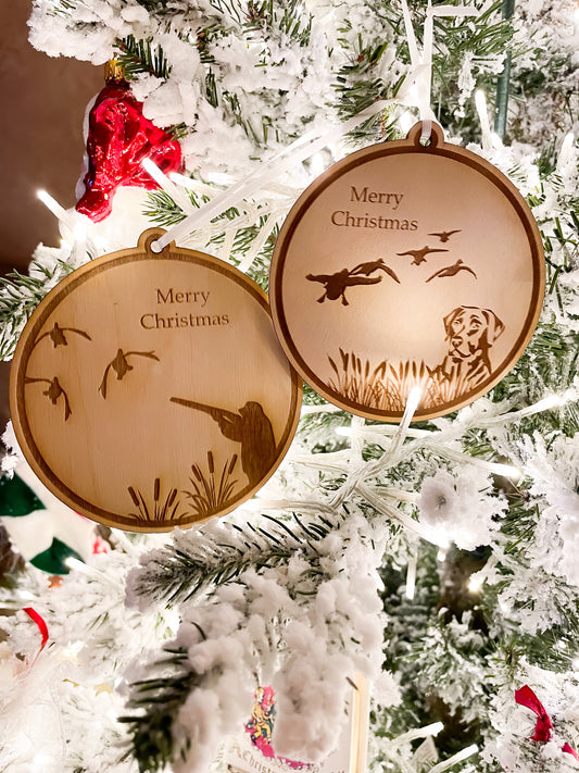 Hunting Christmas ornament