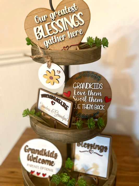 Grandparents tier tray set
