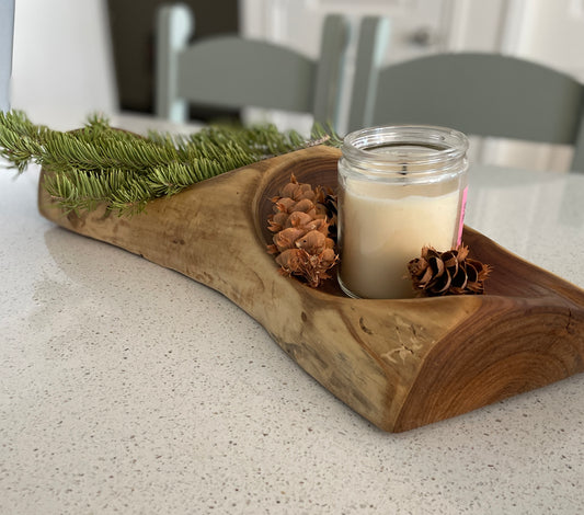 Handcrafted wood decorative bowl