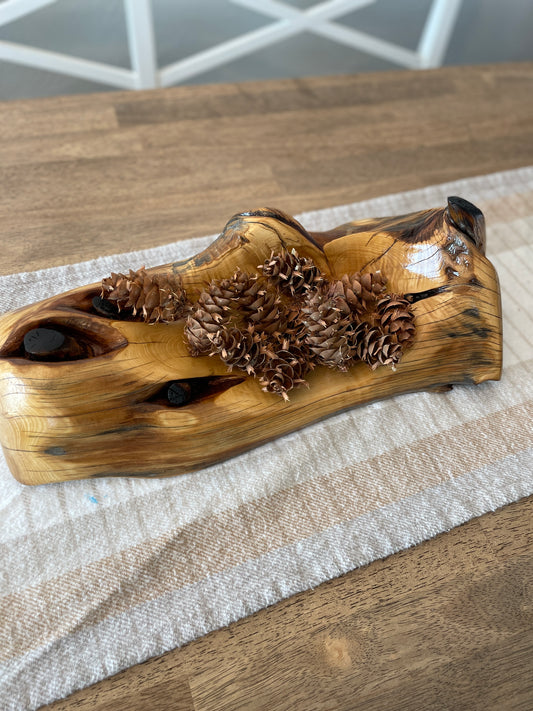 Handcrafted wood decorative bowl