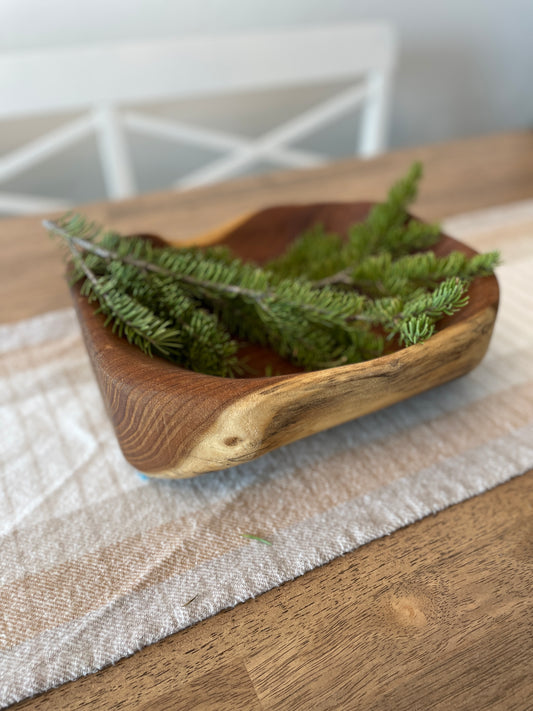 Handcrafted wood decorative bowl
