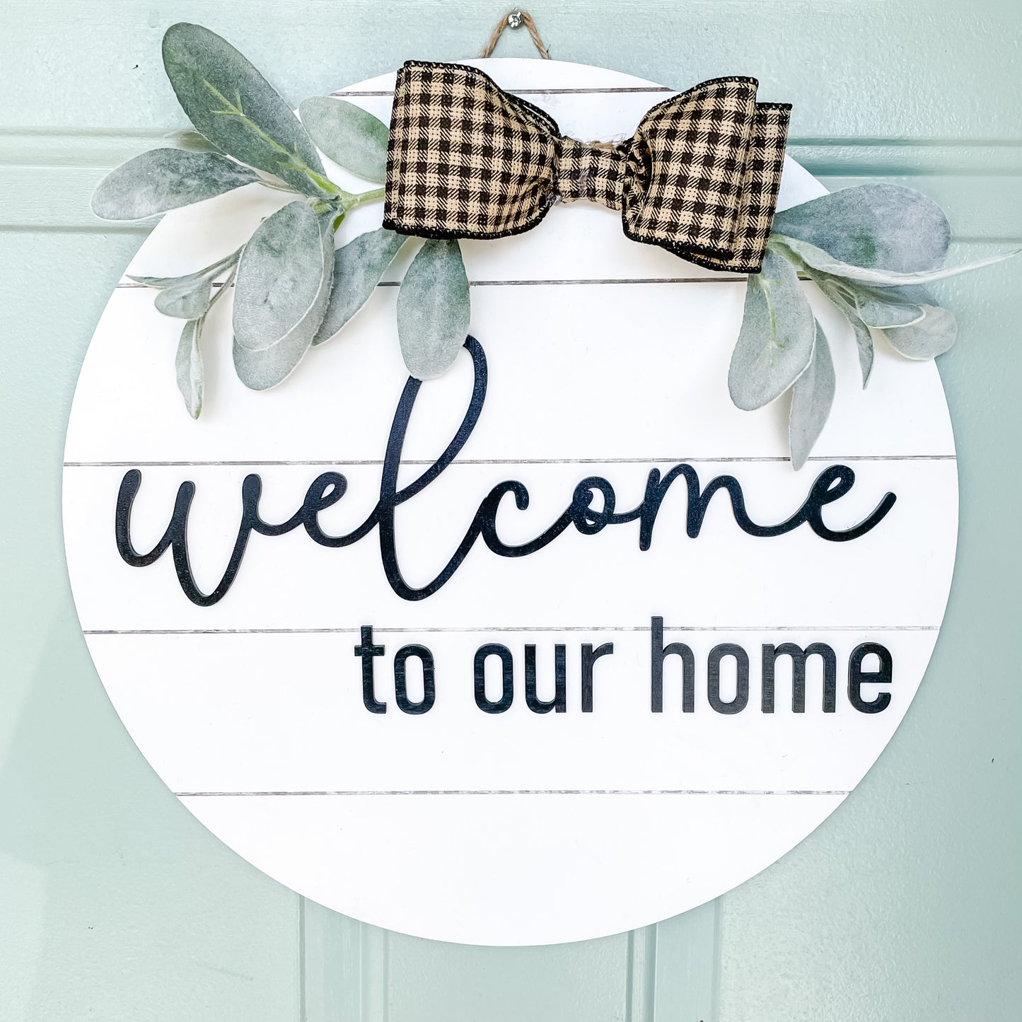 Welcome to our home shiplap round sign