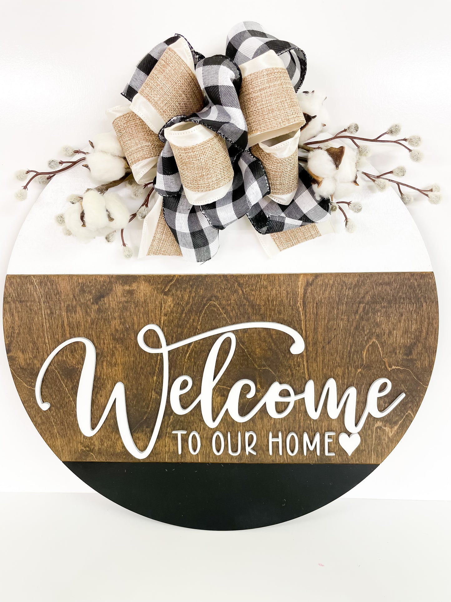 Welcome round sign