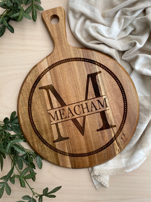 Personalized monogram cutting board