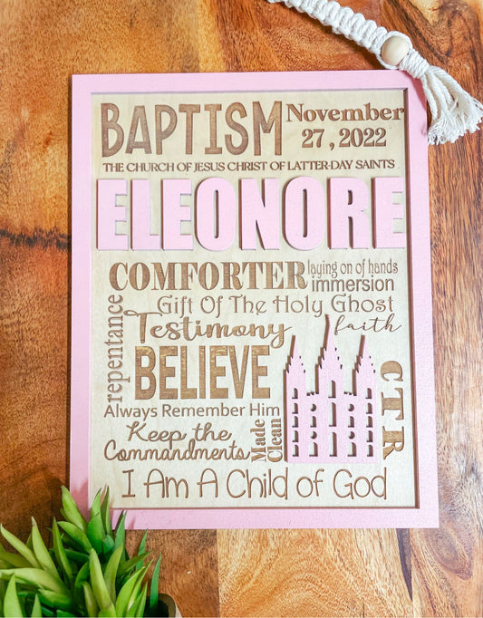 Personalized Baptism sign