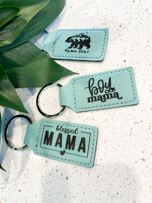Engraved Leather Keychain