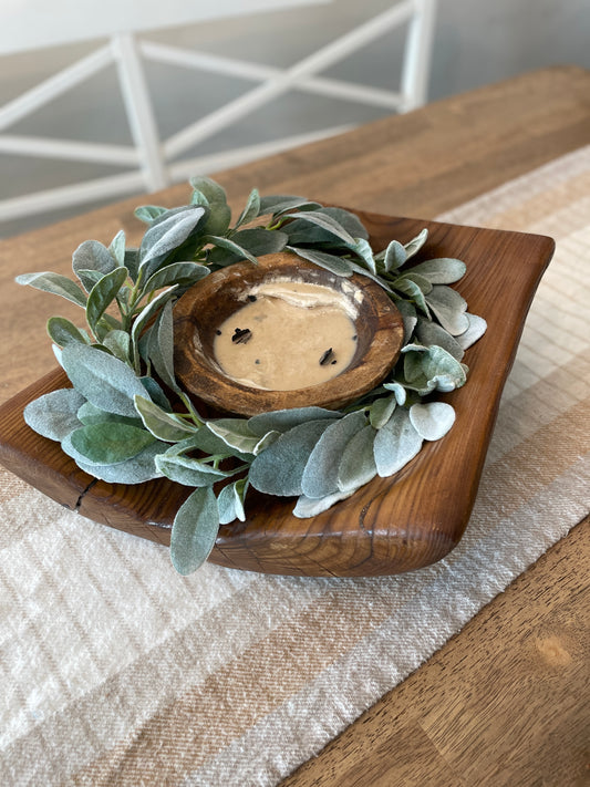 Handcrafted wood decorative bowl