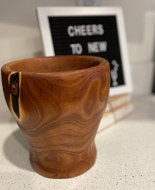 Handcrafted wood decorative bowl