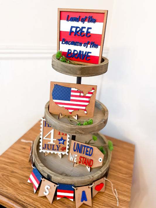 Fourth of July Tier Tray Set