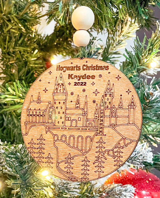 Hogwarts Christmas personalized ornament