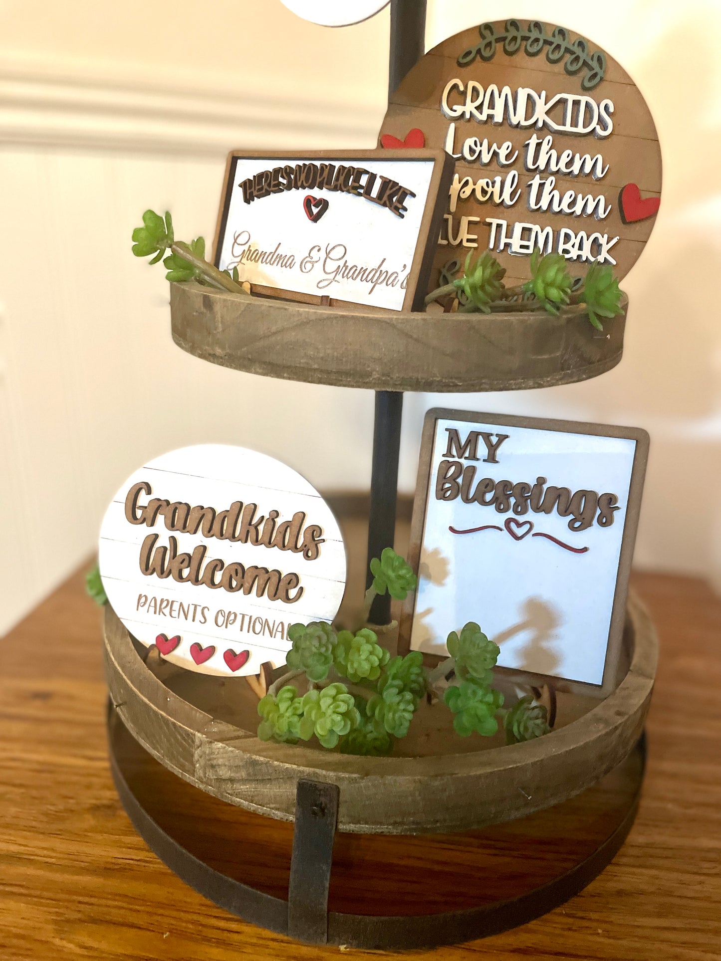 Grandparents tier tray set